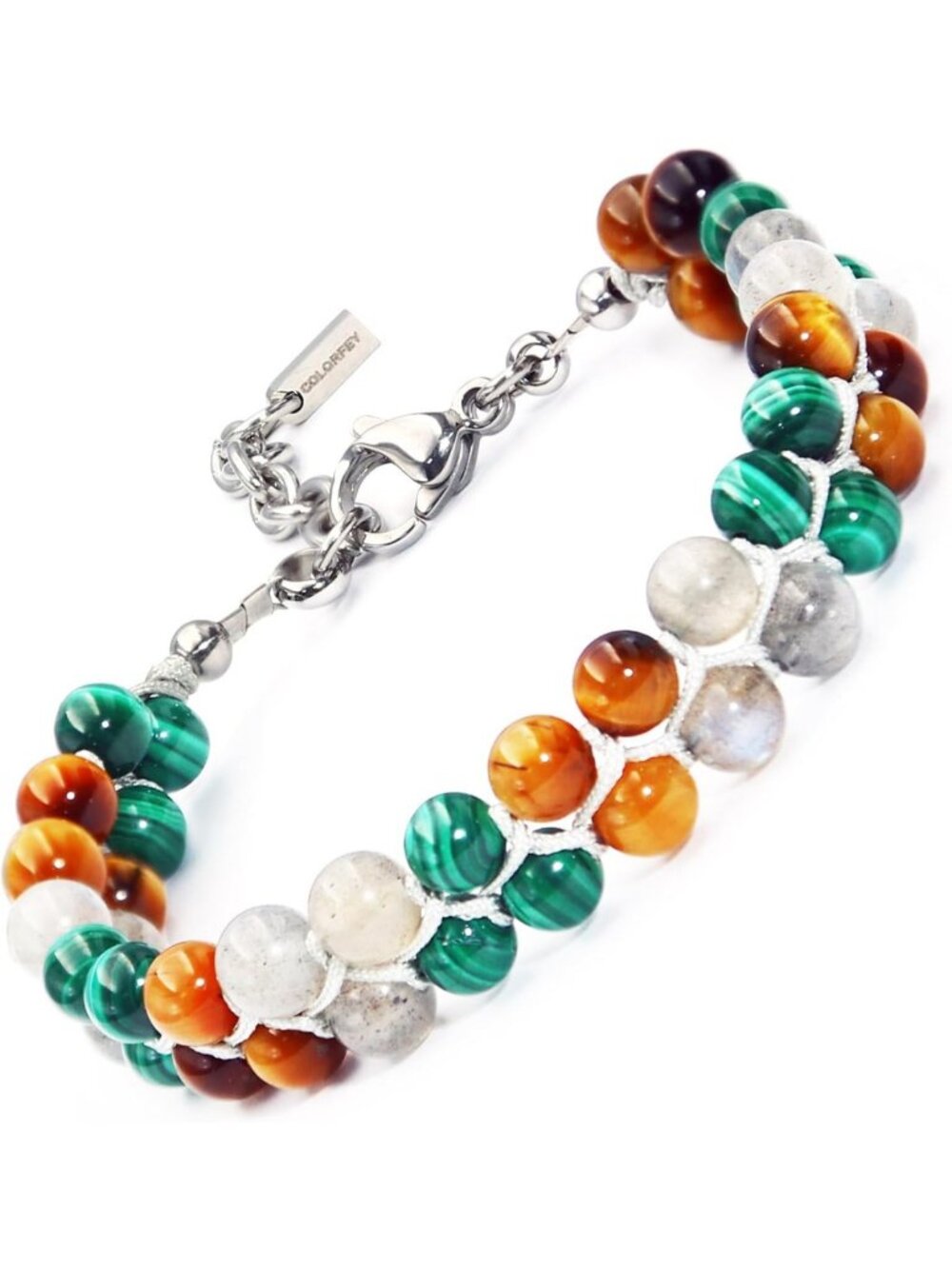 Triple Protection Beaded Bracelet for Men & Women - Tiger Eye, Malachite